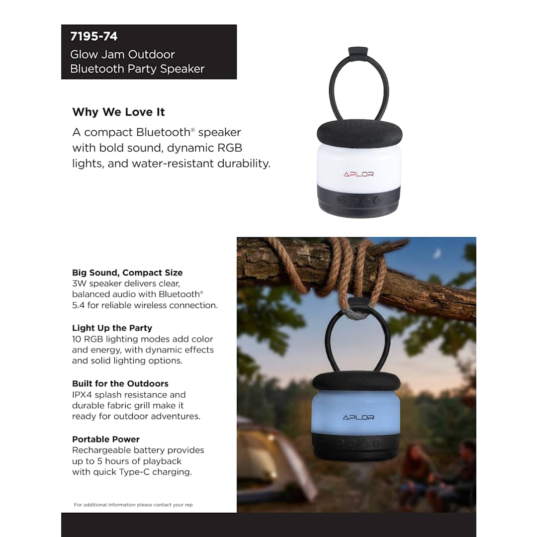 Glow Jam Outdoor Bluetooth Speaker